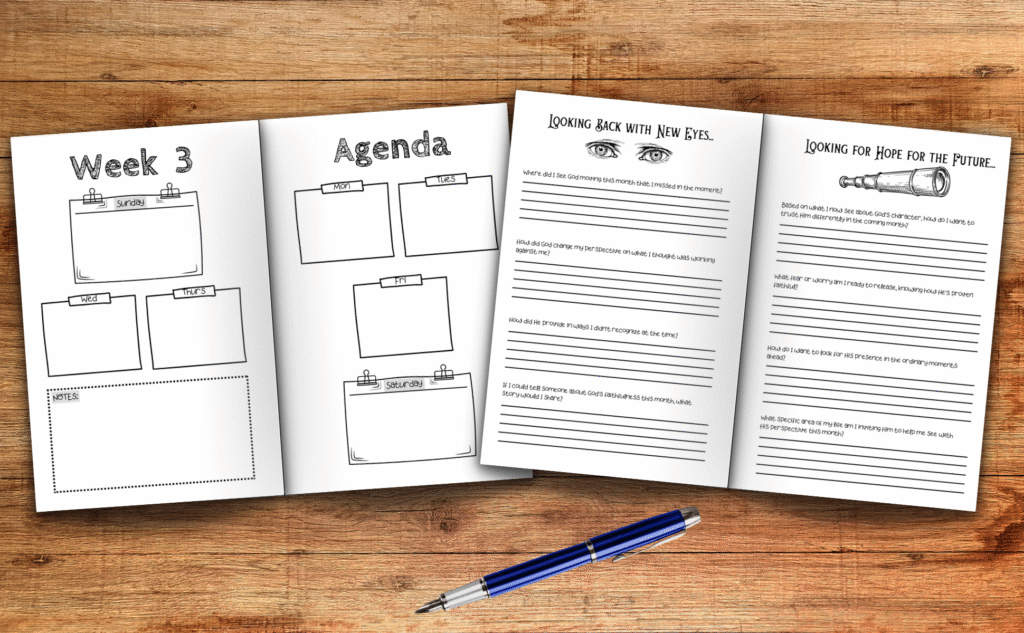 Weekly Agenda - Looking Pages Mockup